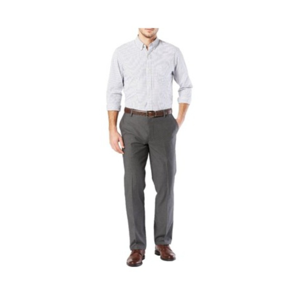Shaquille O'Neal Mens Big Tall Stretch Dress Pants 52x32 Grey Plaid OSBOPF2AB120